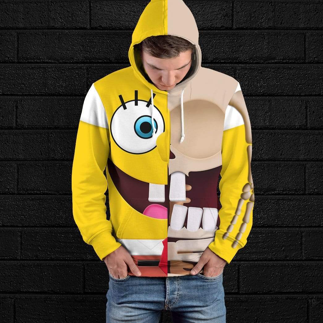 Gearhuman 3D Spongebob Squarepants Hoodie Apparel GM19052 3D Custom Fleece Hoodies