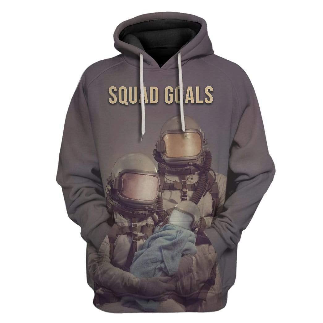 Gearhuman 3D Squad Goals Astronaut Family Custom Hoodie Apparel GH24024 3D Custom Fleece Hoodies Hoodie S