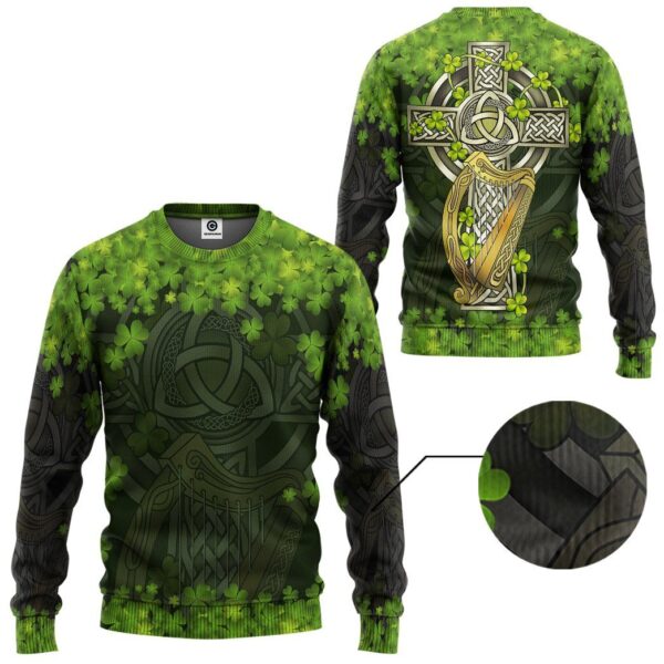 Gearhuman 3D St Patrick Celtic Cross Custom Tshirt Fleece Hoodie Apparel GW01027 3D Apparel