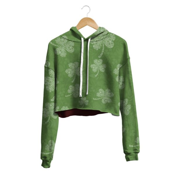 Gearhuman 3D St Patrick Clover Doodle Crop Hoodie GK230211 Crop Hoodie
