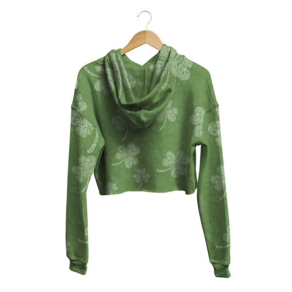 Gearhuman 3D St Patrick Clover Doodle Crop Hoodie GK230211 Crop Hoodie