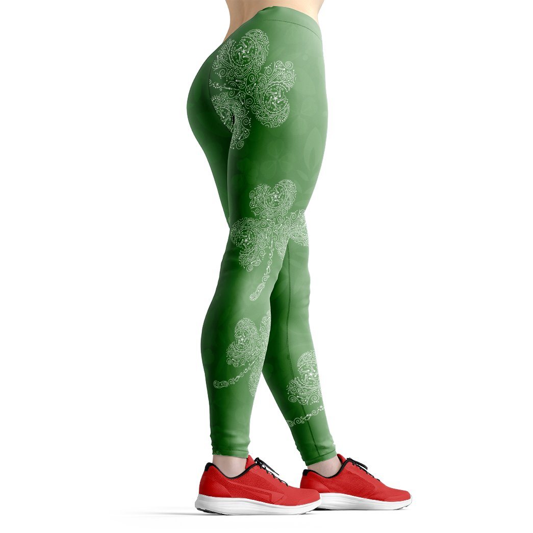 Gearhuman 3D St Patrick Clover Doodle Leggings GK230210 Leggings
