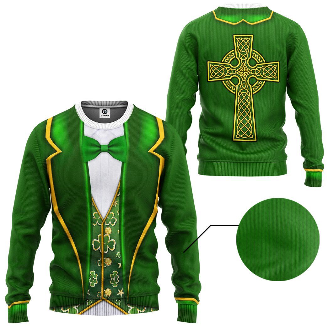Gearhuman 3D St Patrick Costume Custom Tshirt Hoodie Apparel GW010210 3D Apparel