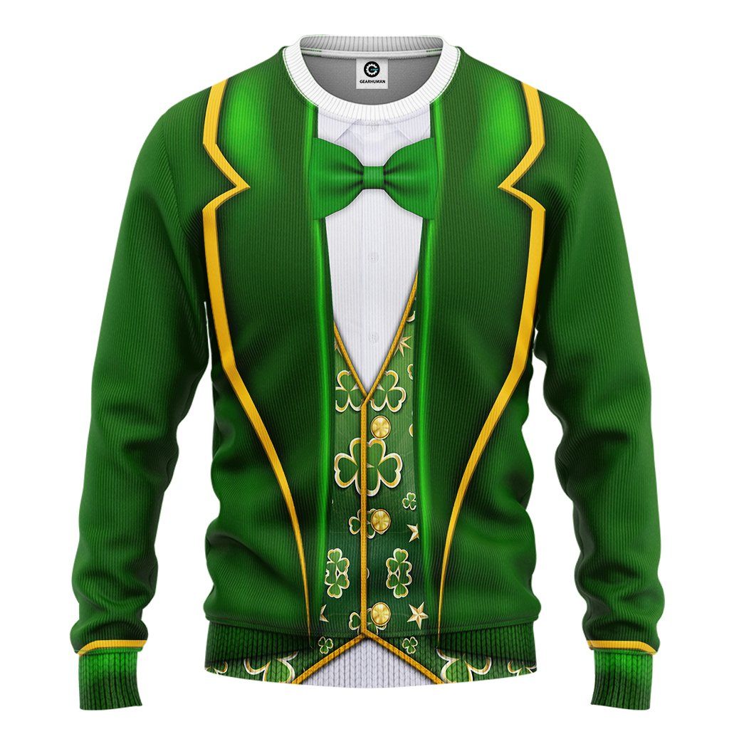 Gearhuman 3D St Patrick Costume Custom Tshirt Hoodie Apparel GW010210 3D Apparel Long Sleeve S