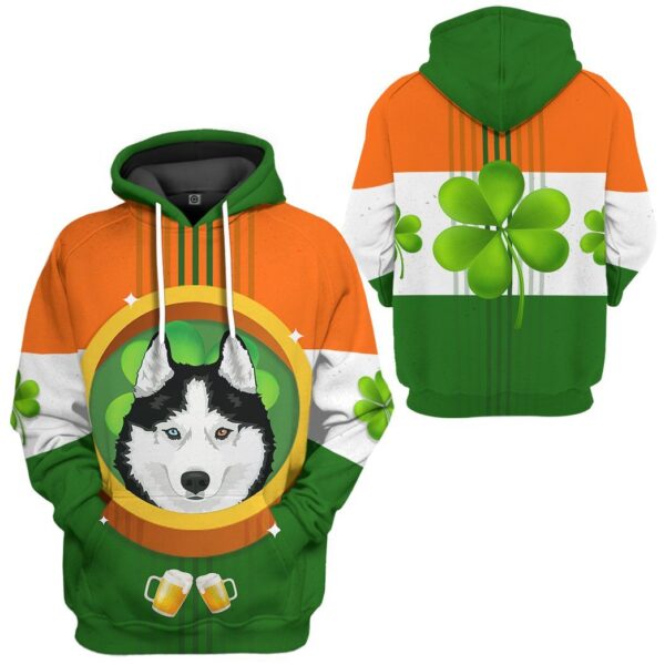 Gearhuman 3D St Patrick Day Husky Tshirt Hoodie Apparel GB26026 3D Apparel