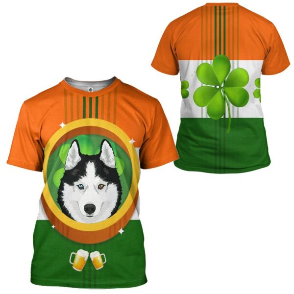 Gearhuman 3D St Patrick Day Husky Tshirt Hoodie Apparel GB26026 3D Apparel