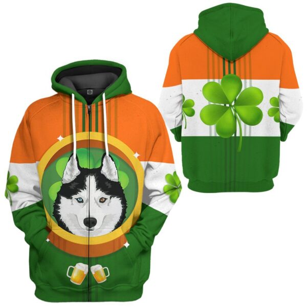 Gearhuman 3D St Patrick Day Husky Tshirt Hoodie Apparel GB26026 3D Apparel