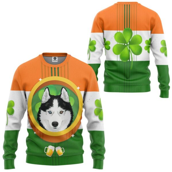 Gearhuman 3D St Patrick Day Husky Tshirt Hoodie Apparel GB26026 3D Apparel