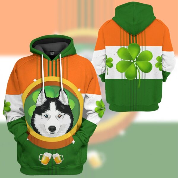 Gearhuman 3D St Patrick Day Husky Tshirt Hoodie Apparel GB26026 3D Apparel