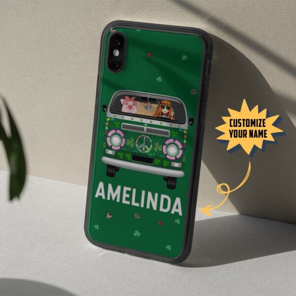 Gearhuman 3D St Patrick Day Pig Hippie Custom Name Phonecase GB19024 Glass Phone Case