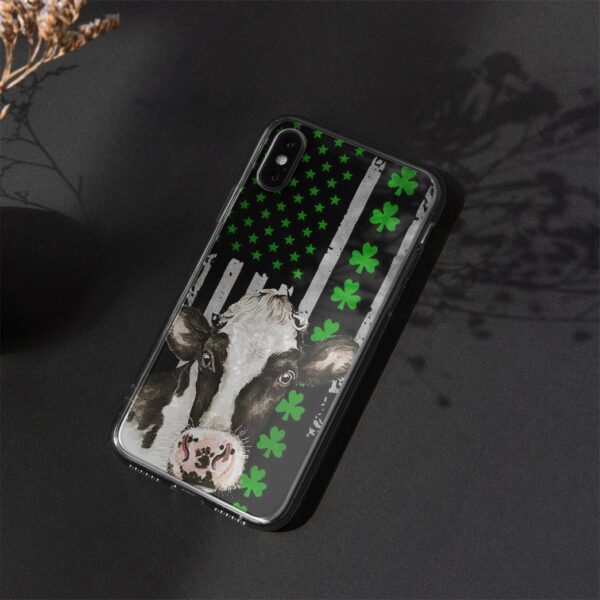 Gearhuman 3D St Patrick Day Shamrock Cow Custom Phonecase GB19028 Glass Phone Case