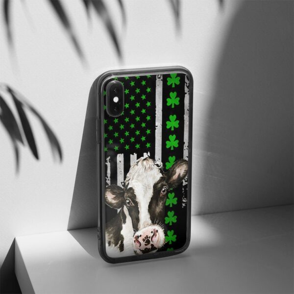 Gearhuman 3D St Patrick Day Shamrock Cow Custom Phonecase GB19028 Glass Phone Case