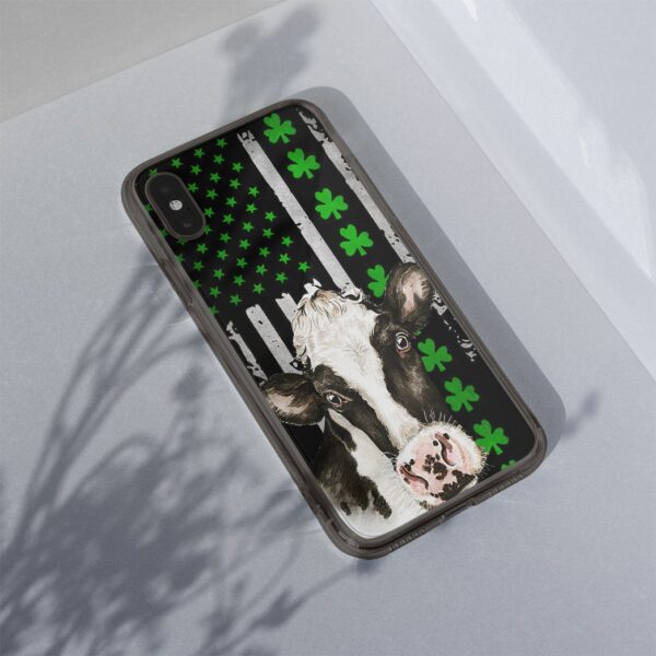 Gearhuman 3D St Patrick Day Shamrock Cow Custom Phonecase GB19028 Glass Phone Case