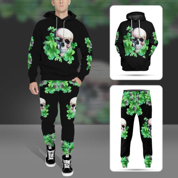 Gearhuman 3D St Patrick Day Shamrock Skull Sweatpants GB25026 Sweatpants