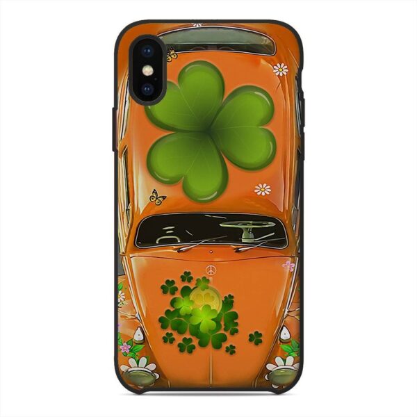 Gearhuman 3D St Patrick Day Shamrock VW Bug Custom Phonecase GB24027 Glass Phone Case Iphone X