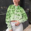 Gearhuman 3D St Patrick Gradient Clover Crop Hoodie GK230213 Crop Hoodie Crop Hoodie S