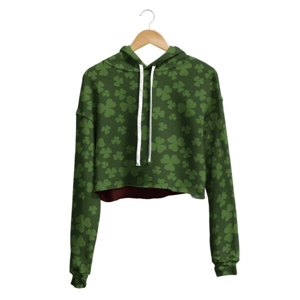 Gearhuman 3D St Patrick Green Shamrock Crop Hoodie GK23022 Crop Hoodie