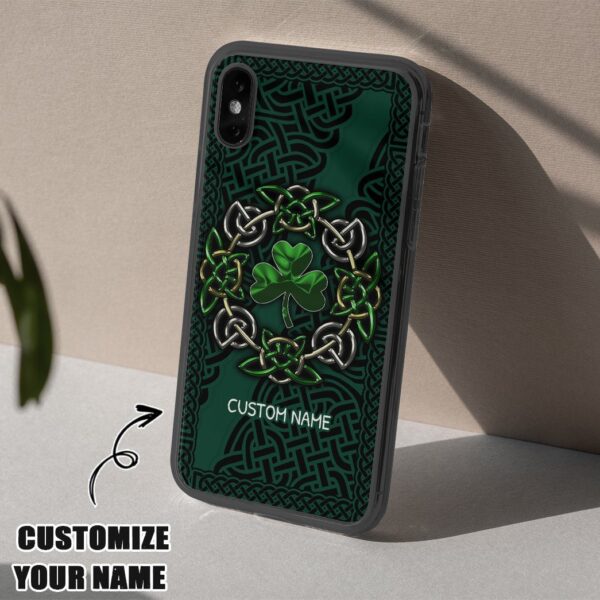 Gearhuman 3D St Patrick Ireland Shamrock Celtic Custom Name Phone Case GW01029 Glass Phone Case