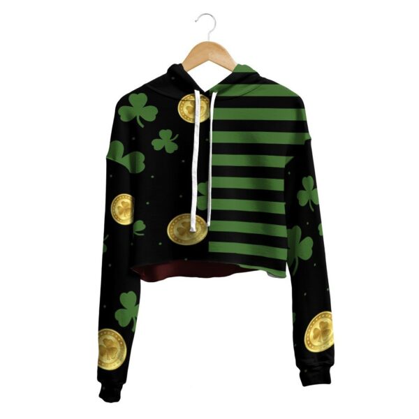 Gearhuman 3D St Patrick Lucky Paddystripes Crop Hoodie GK230214 Crop Hoodie