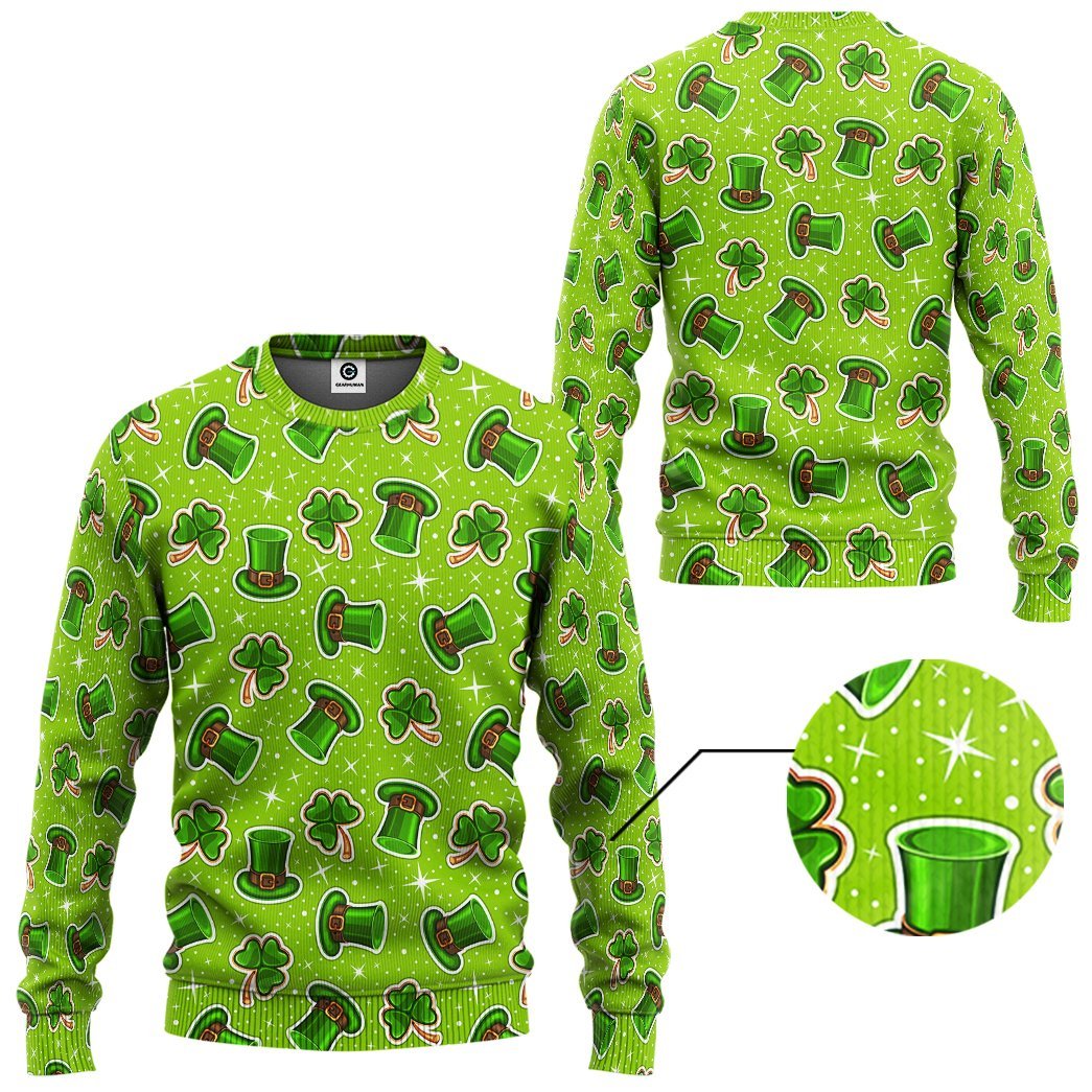 Gearhuman 3D St Patrick Pattern Tshirt Hoodie Apparel GB220227 3D Apparel