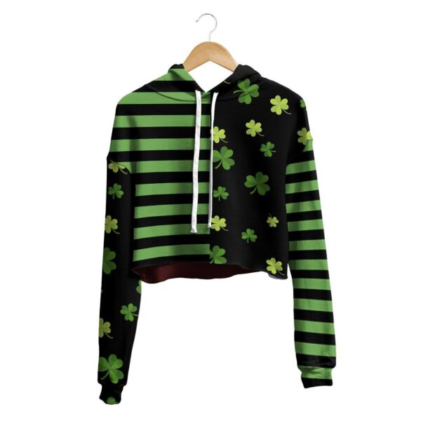 Gearhuman 3D St Patrick Shamrock Pattern Crop Hoodie GK23023 Crop Hoodie