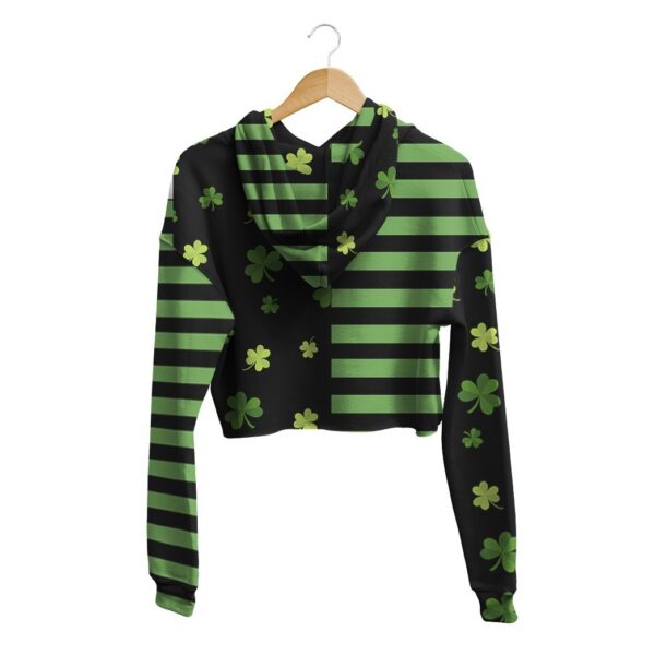 Gearhuman 3D St Patrick Shamrock Pattern Crop Hoodie GK23023 Crop Hoodie