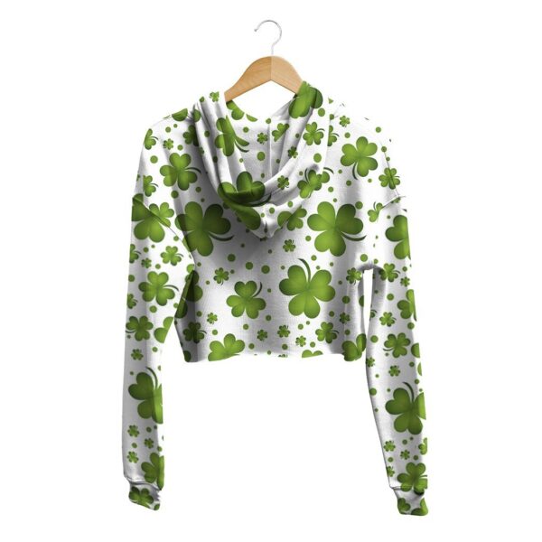 Gearhuman 3D St Patrick Shamrock White Crop Hoodie GK23021 Crop Hoodie