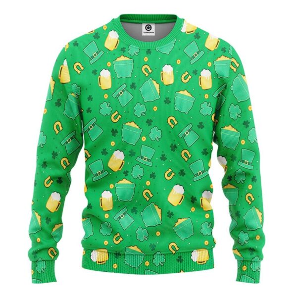 Gearhuman 3D St Patrick Suit Custom Tshirt Hoodie Apparel GK19027 3D Apparel Long Sleeve S