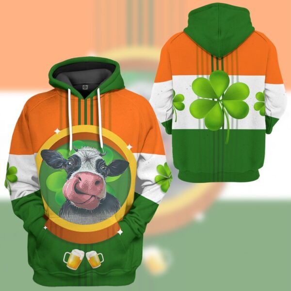 Gearhuman 3D St Patricks Day Cow Tshirt Hoodie Apparel GB26027 3D Apparel