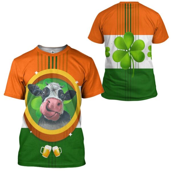 Gearhuman 3D St Patricks Day Cow Tshirt Hoodie Apparel GB26027 3D Apparel