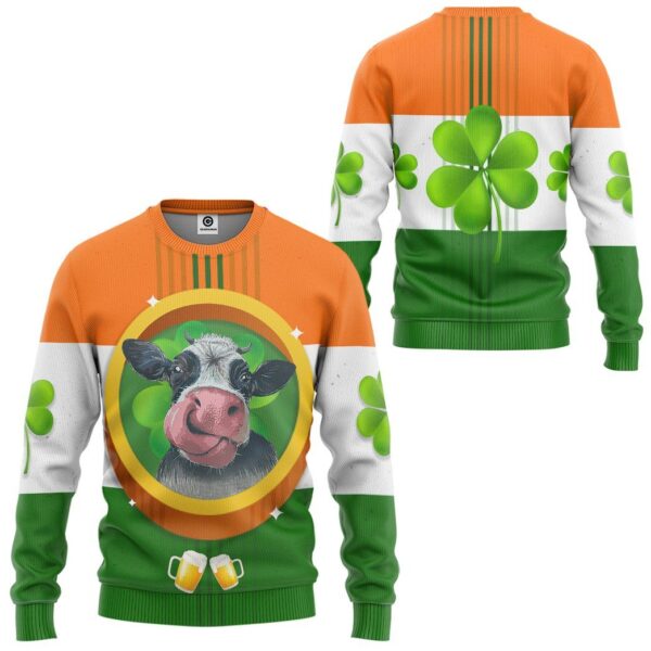 Gearhuman 3D St Patricks Day Cow Tshirt Hoodie Apparel GB26027 3D Apparel