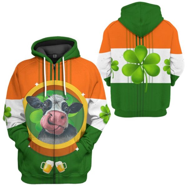 Gearhuman 3D St Patricks Day Cow Tshirt Hoodie Apparel GB26027 3D Apparel