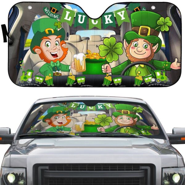 Gearhuman 3D St Patricks Day Leprechaun Custom Car Auto Sunshade GW030312 Auto Sunshade