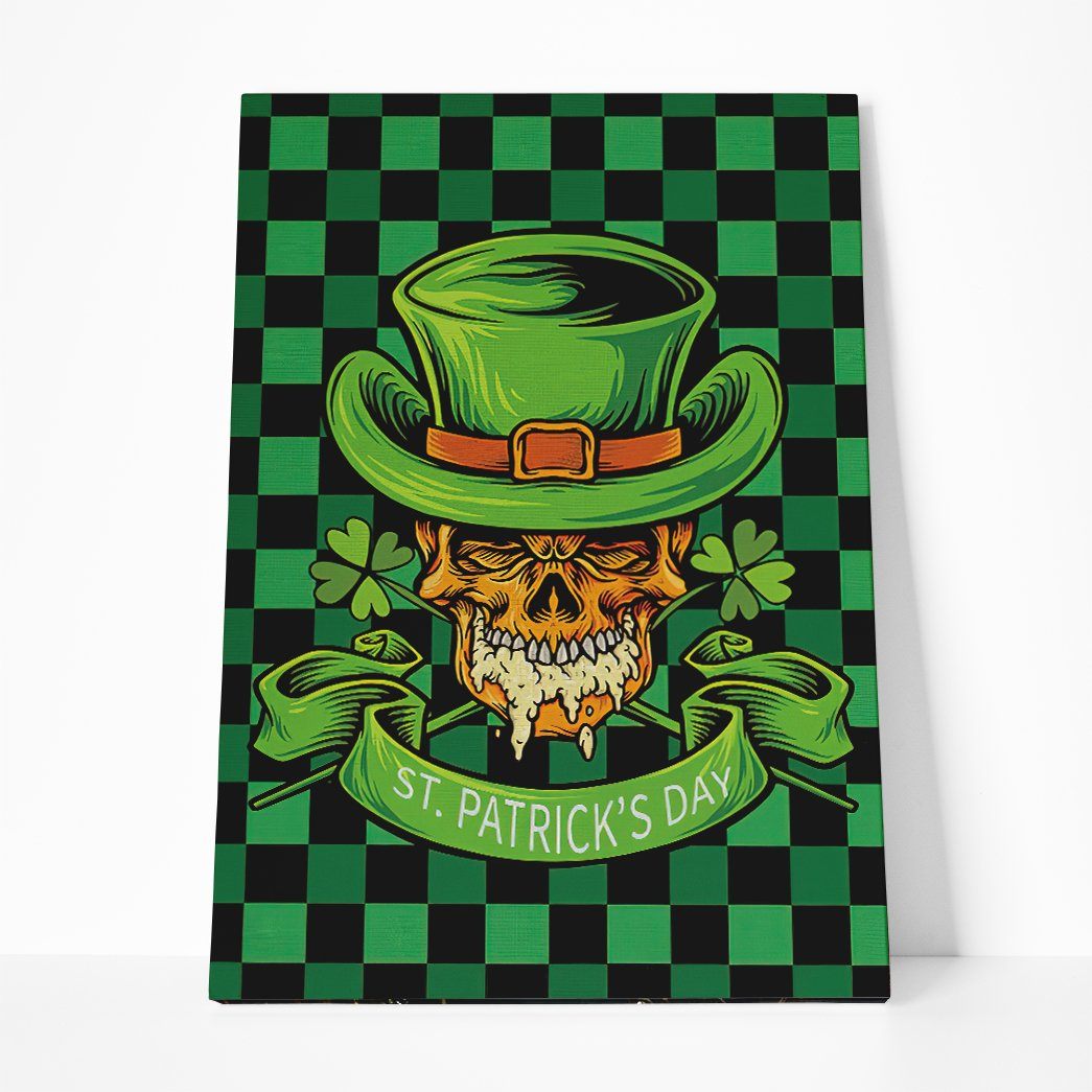 Gearhuman 3D St Patricks Day Skull Custom Canvas GW03033 Canvas 1 Piece Non Frame M