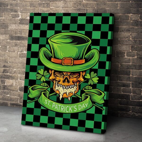 Gearhuman 3D St Patricks Day Skull Custom Canvas GW03033 Canvas