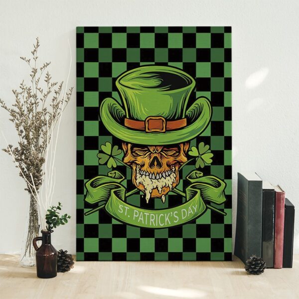 Gearhuman 3D St Patricks Day Skull Custom Canvas GW03033 Canvas