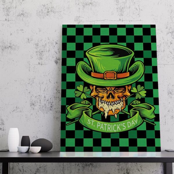 Gearhuman 3D St Patricks Day Skull Custom Canvas GW03033 Canvas