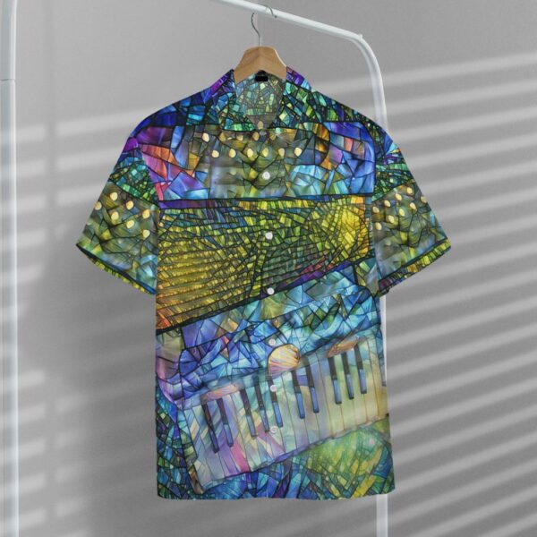 Gearhuman 3D Stained Glass Accordion Hawaii Shirt ZK2306211 Short Sleeve Shirt 
