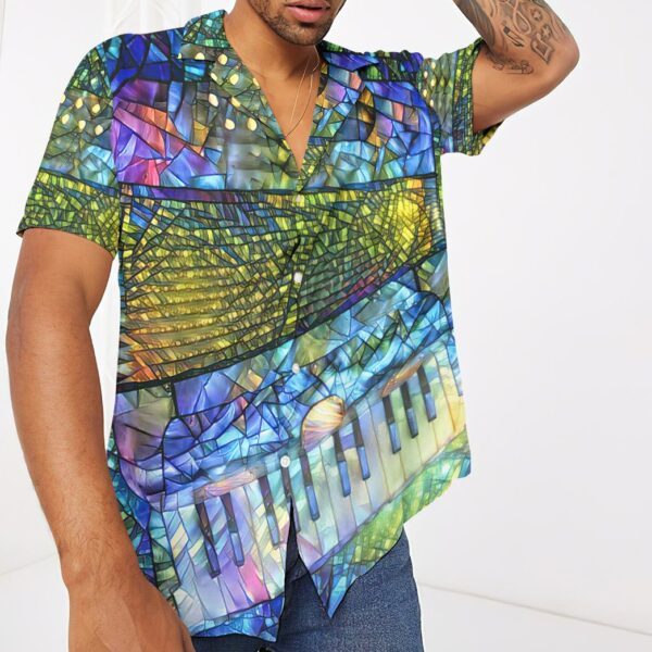 Gearhuman 3D Stained Glass Accordion Hawaii Shirt ZK2306211 Short Sleeve Shirt 