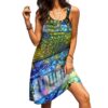 Gearhuman 3D Stained Glass Accordion Sleeveless Beach Dress ZK2306212 Beach Dress Beach Dress S 