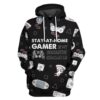 Gearhuman 3D Stay At Home Gamer is My Q Character Custom Fleece Hoodie Apparel GW14043 3D Custom Fleece Hoodies Hoodie S