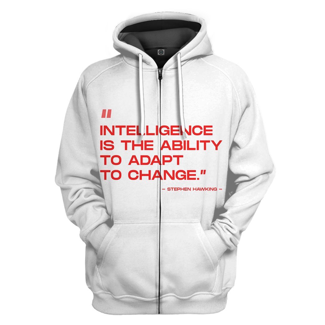 Gearhuman 3D Stephen Hawking Quote Custom Tshirt Hoodie Apparel GN16091 3D Apparel Zip Hoodie S