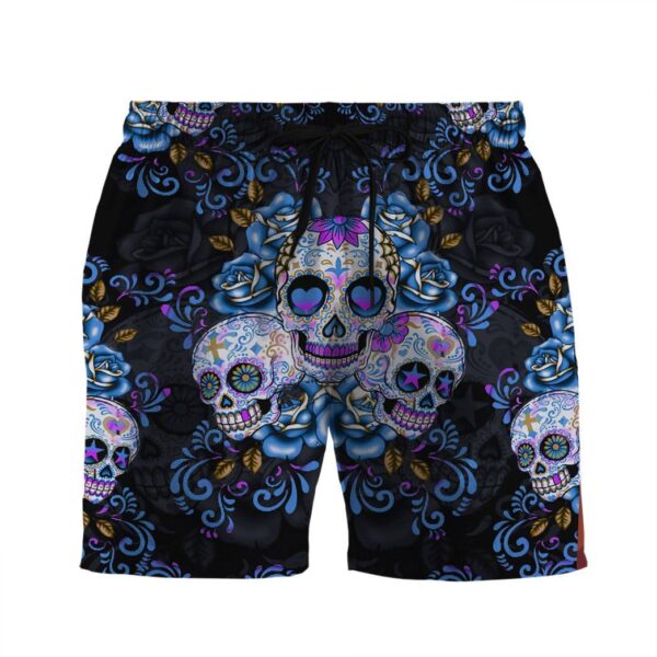 Gearhuman 3D Sugar Skull Beach Shorts ZZ24062152 Men Shorts Beach Shorts S 