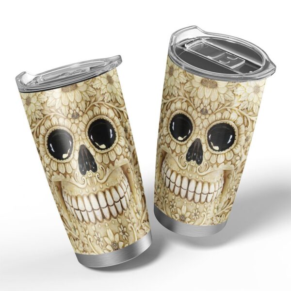 Gearhuman 3D Sugar Skull Custom Design Vacuum Insulated Tumbler GC15091 Tumbler 
