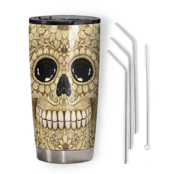 Gearhuman 3D Sugar Skull Custom Design Vacuum Insulated Tumbler GC15091 Tumbler