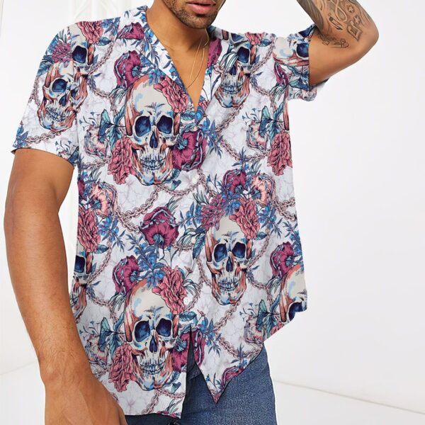 Gearhuman 3D Sugar Skull Hawaii Shirt ZZ2206213 Short Sleeve Shirt