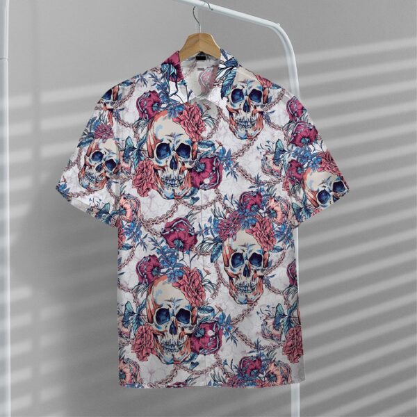 Gearhuman 3D Sugar Skull Hawaii Shirt ZZ2206213 Short Sleeve Shirt