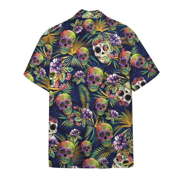 Gearhuman 3D Sugar Skull Hawaii Shirt ZZ2206214 Short Sleeve Shirt 