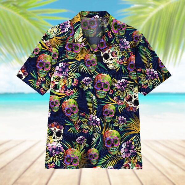 Gearhuman 3D Sugar Skull Hawaii Shirt ZZ2206214 Short Sleeve Shirt 