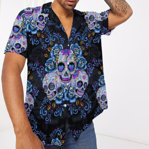 Gearhuman 3D Sugar Skull Hawaii Shirt ZZ2406211 Short Sleeve Shirt 